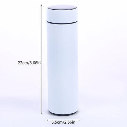 Stay Hydrated in Style: Smart 500ML Stainless Steel Water Bottle with LED Temperature Display and Tea Infuser