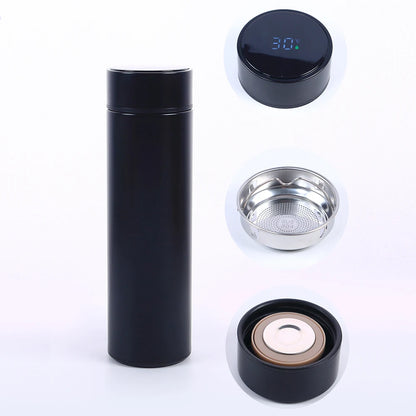 Stay Hydrated in Style: Smart 500ML Stainless Steel Water Bottle with LED Temperature Display and Tea Infuser