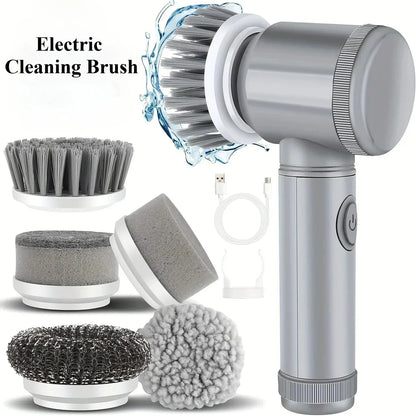5 In1 Electric Spin Scrubber, Spin Scrubber with 5 Replaceable Brush Heads Bathroom Cleaning Brush,Power Electric Cleaning Brush